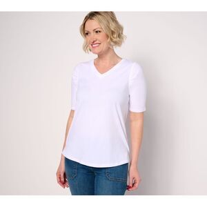 Anybody Women's Top Sz XL Cozy Knit Elbow Puff Sleeve White A689695